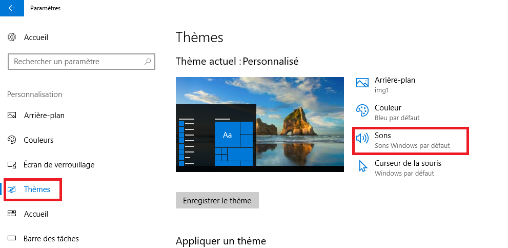 2-personnaliser l'onglet de communication dans le son sur Windows 10
